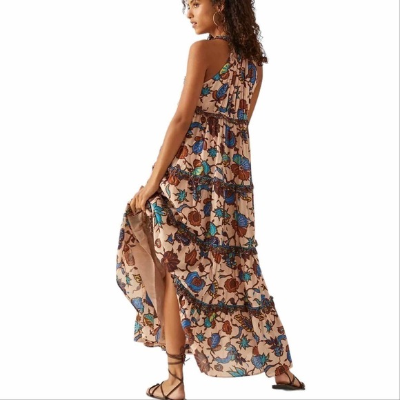 Anthropologie Love The Label Boho Printed Maxi Dress Size Small - Picture 5 of 10